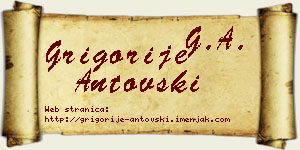 Grigorije Antovski vizit kartica